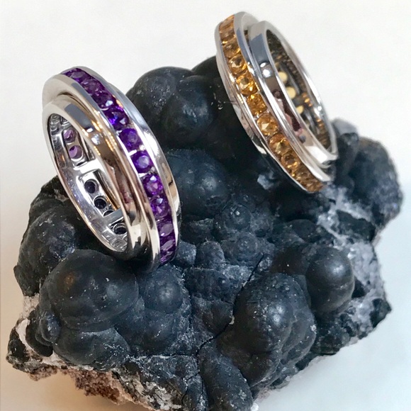 Sterling Silver Citrine Meditation Spinner Ring - Picture 4 of 4